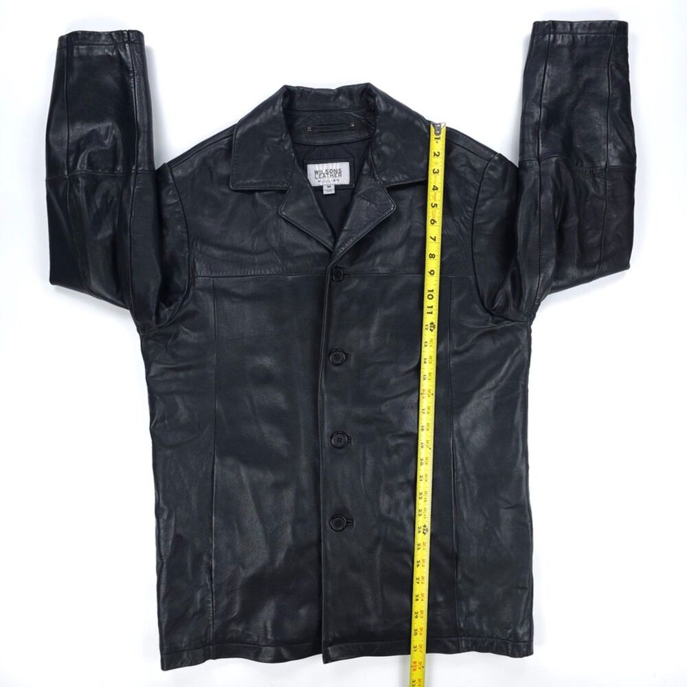 VINTAGE Wilsons Leather Button Down Jacket Minima… - image 4